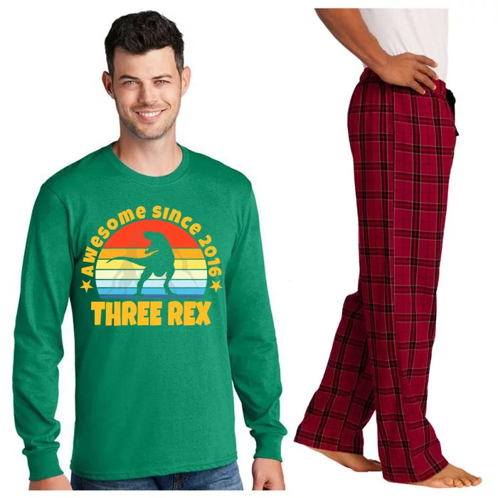 Awesome Since 2016 Three Rex Long Sleeve Pajama Set