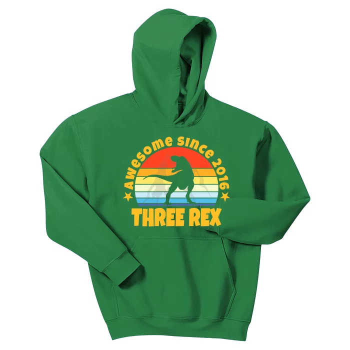 Awesome Since 2016 Three Rex Kids Hoodie