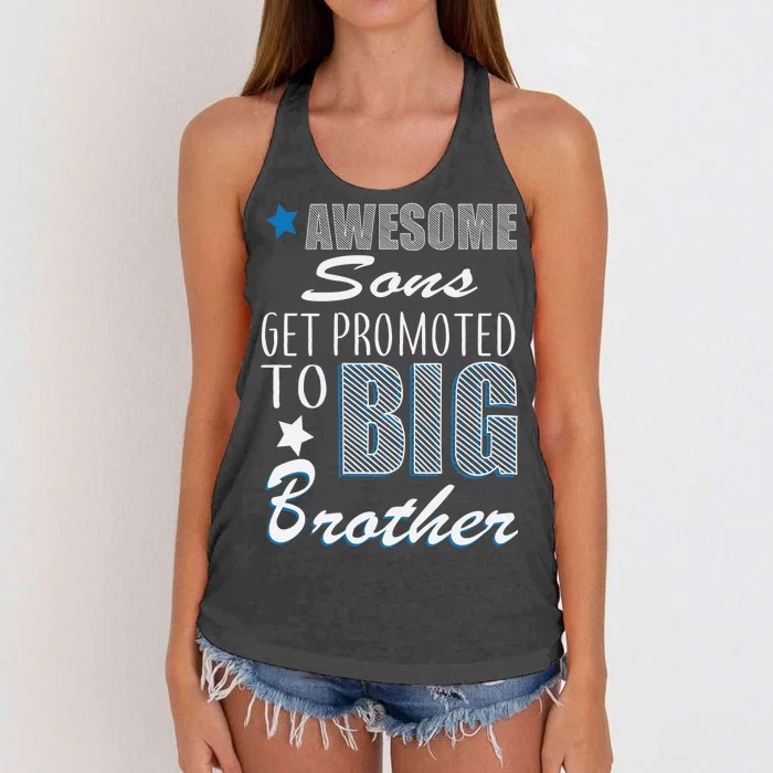 Awesome Son Promoted To Big Brother Women's Knotted Racerback Tank