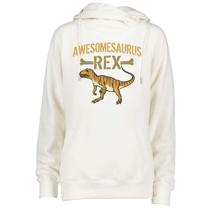 Awesomesaurus T-Rex Womens Funnel Neck Pullover Hood