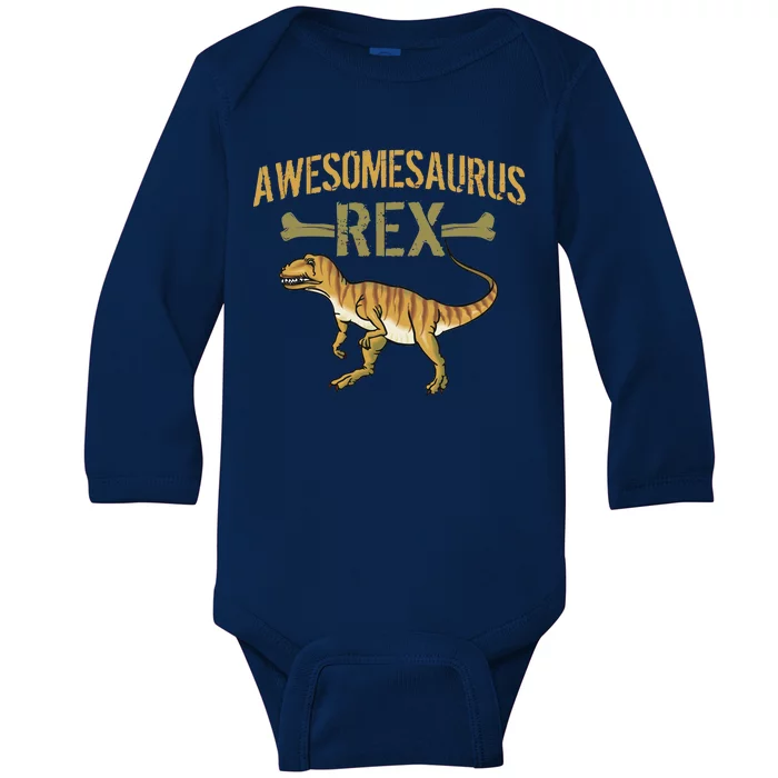 Awesomesaurus T-Rex Baby Long Sleeve Bodysuit