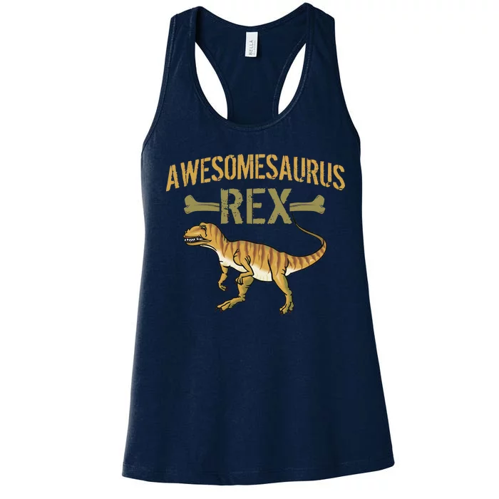 Awesomesaurus T-Rex Women's Racerback Tank