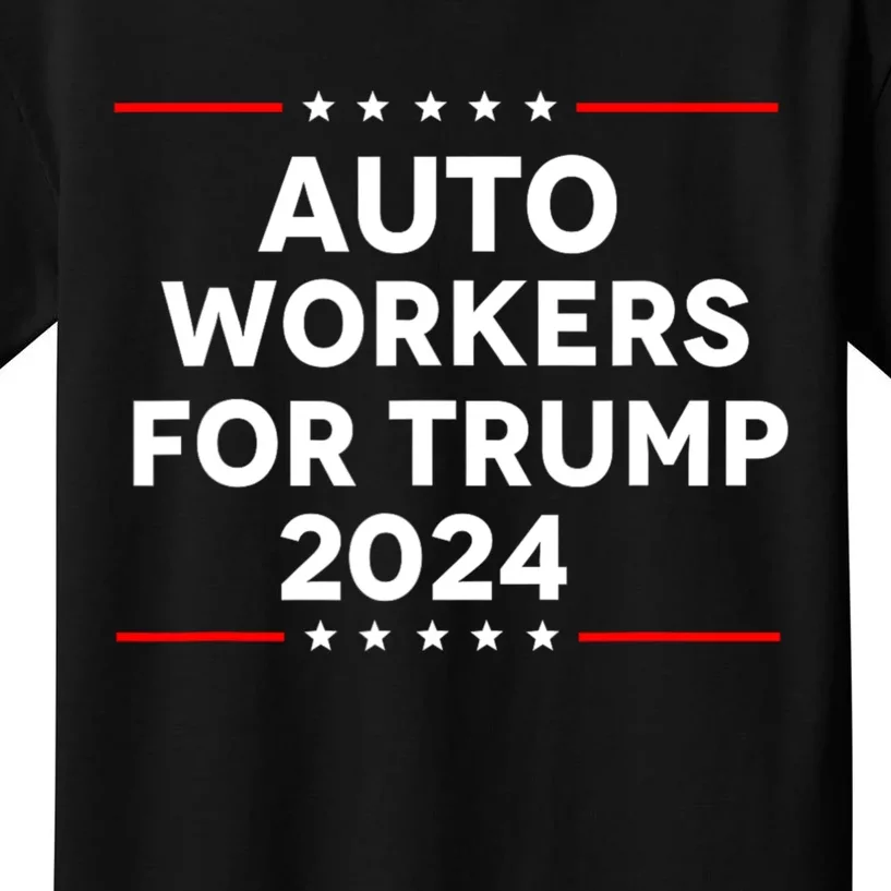 Auto Workers For Trump 2024 Kids T-Shirt