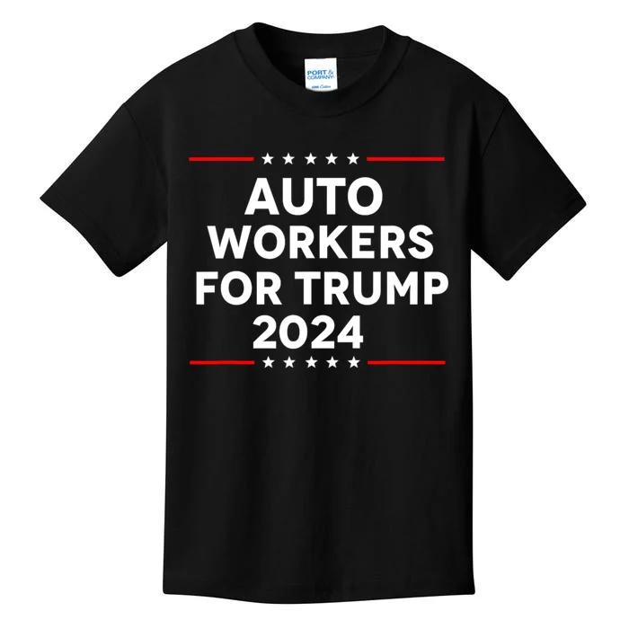 Auto Workers For Trump 2024 Kids T-Shirt