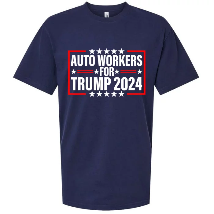 Auto Workers For Trump 2024 Sueded Cloud Jersey T-Shirt