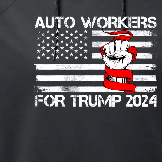 Auto Workers For Trump 2024 Performance Fleece Hoodie