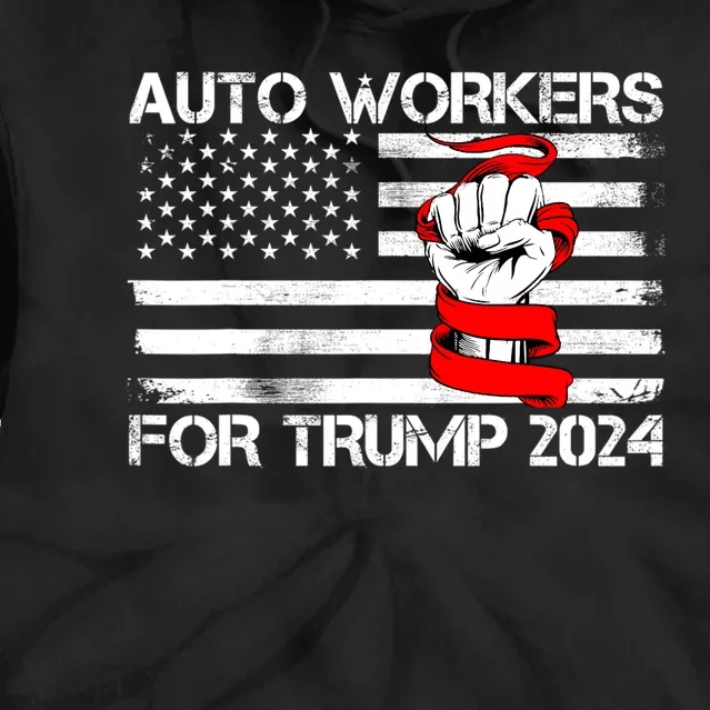 Auto Workers For Trump 2024 Tie Dye Hoodie