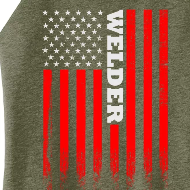 American Welder Flag Hoodie For Welding And Wo Back Women’s Perfect Tri Rocker Tank