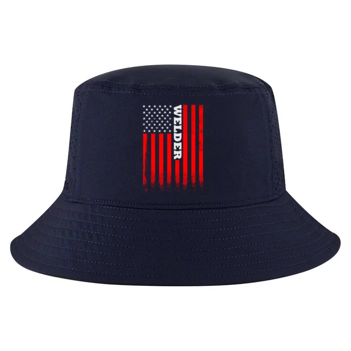 American Welder Flag Hoodie For Welding And Wo Back Cool Comfort Performance Bucket Hat