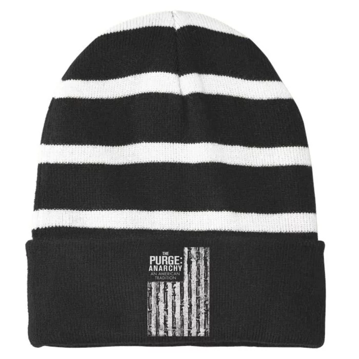 Anarchy Weapons Flag Striped Beanie with Solid Band