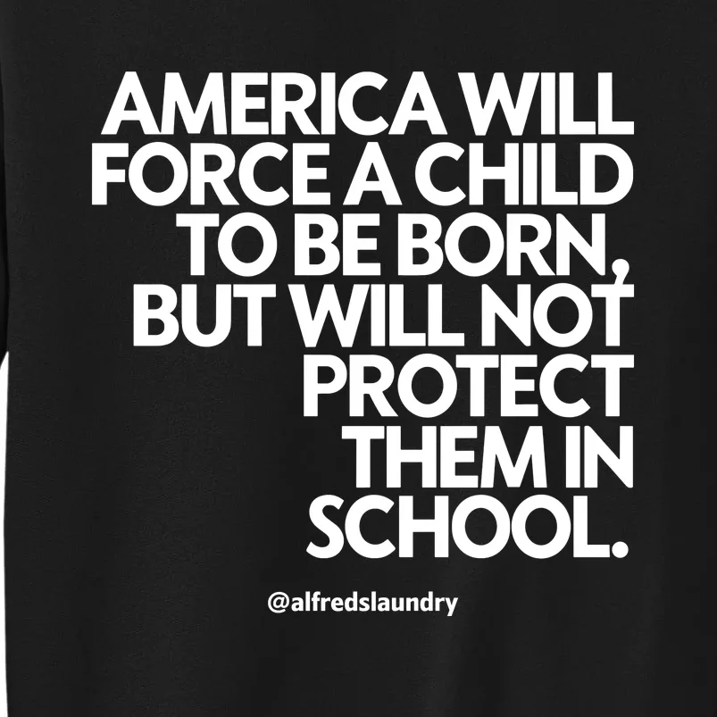 America Will Force A Child To Be Born But Not Protect Them In School Tall Sweatshirt