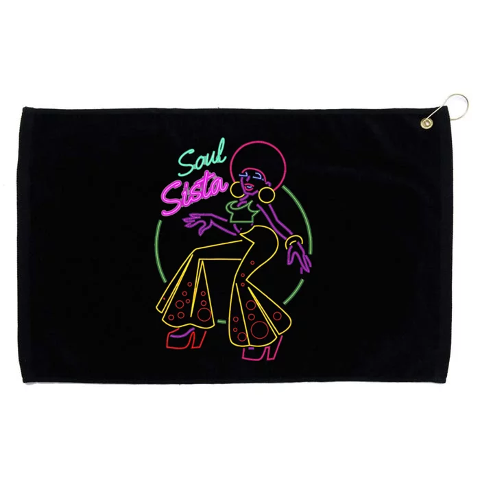 Artsy Womens Funk Vintage 70s Costume Afro Soul Music Grommeted Golf Towel