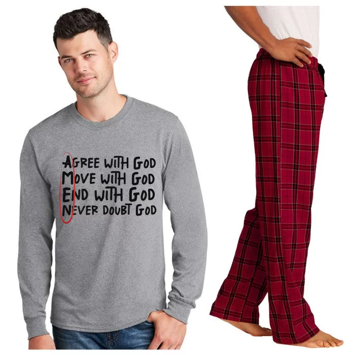 Agree With God Move With God End With God Never Doubt God Long Sleeve Pajama Set