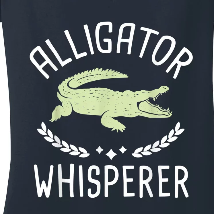 Alligator Whisperer Gator Crocodile Zoo Animal Lover Women's V-Neck T-Shirt