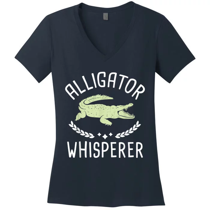 Alligator Whisperer Gator Crocodile Zoo Animal Lover Women's V-Neck T-Shirt