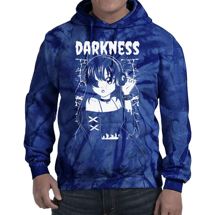 Anime Woman. Goth. Darkness. Goth Woman Tie Dye Hoodie