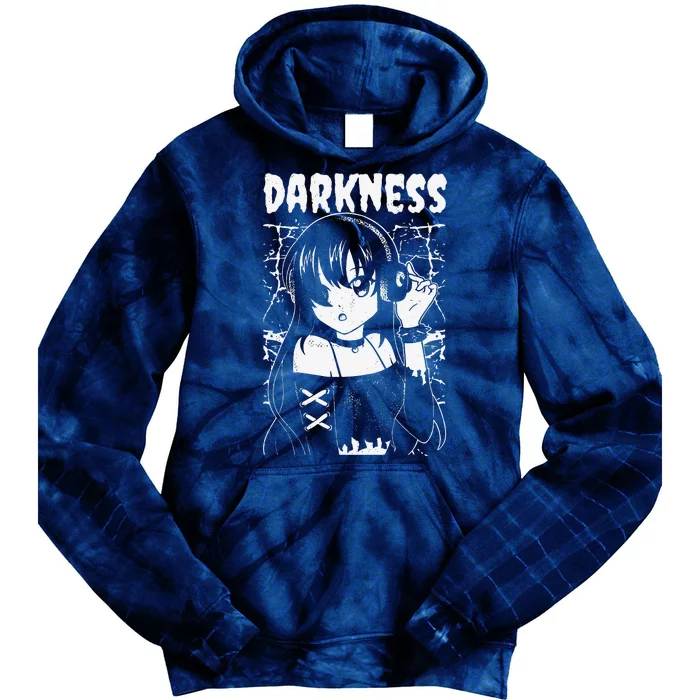 Anime Woman. Goth. Darkness. Goth Woman Tie Dye Hoodie