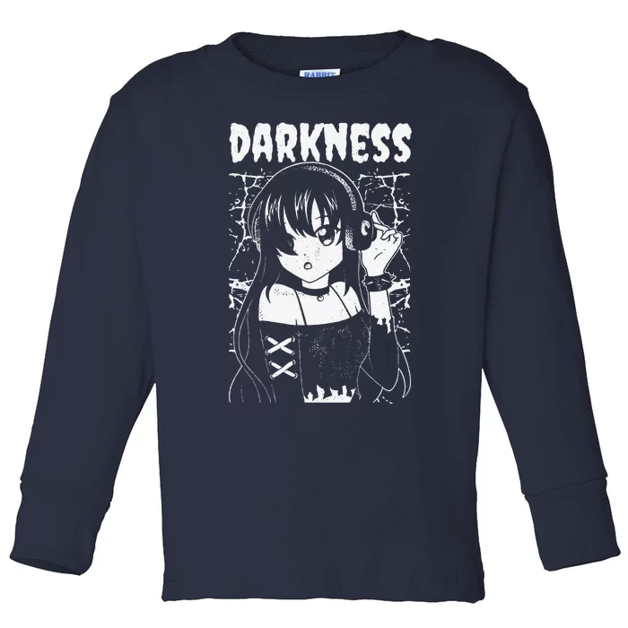 Anime Woman. Goth. Darkness. Goth Woman Toddler Long Sleeve Shirt