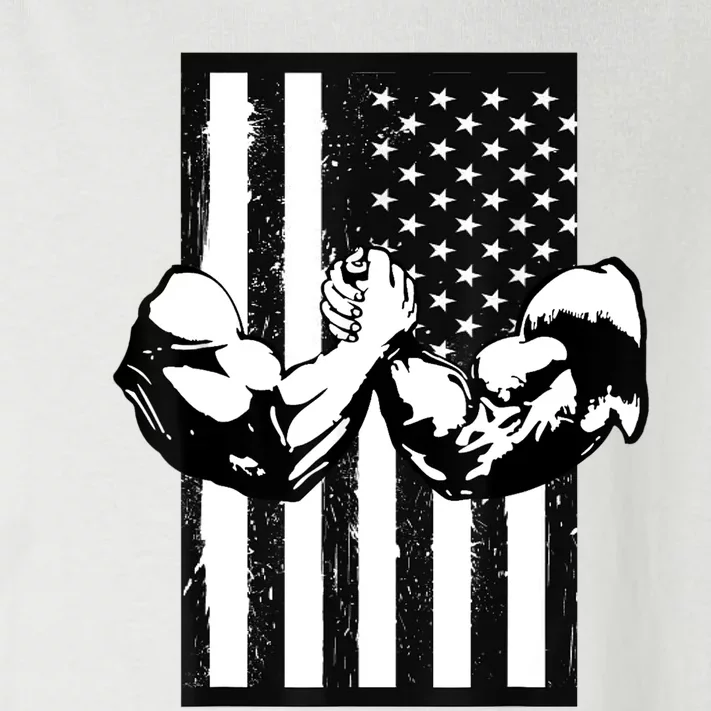 Arm Wrestling Gift USA Flag Armwrestling Sports Power Gift Idea Gift Toddler Long Sleeve Shirt