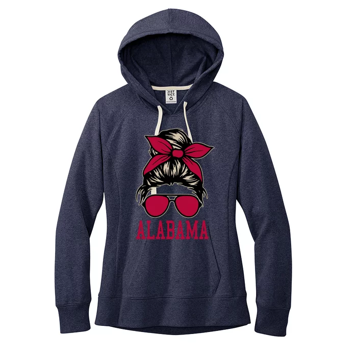 Alabama Wo Girl Mom Messy Bun Hair. Women's Fleece Hoodie