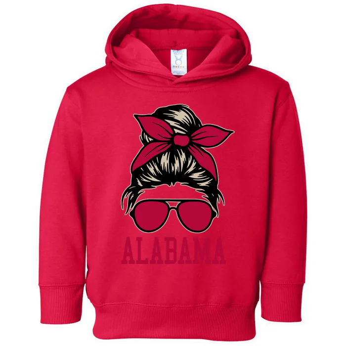 Alabama Wo Girl Mom Messy Bun Hair. Toddler Hoodie