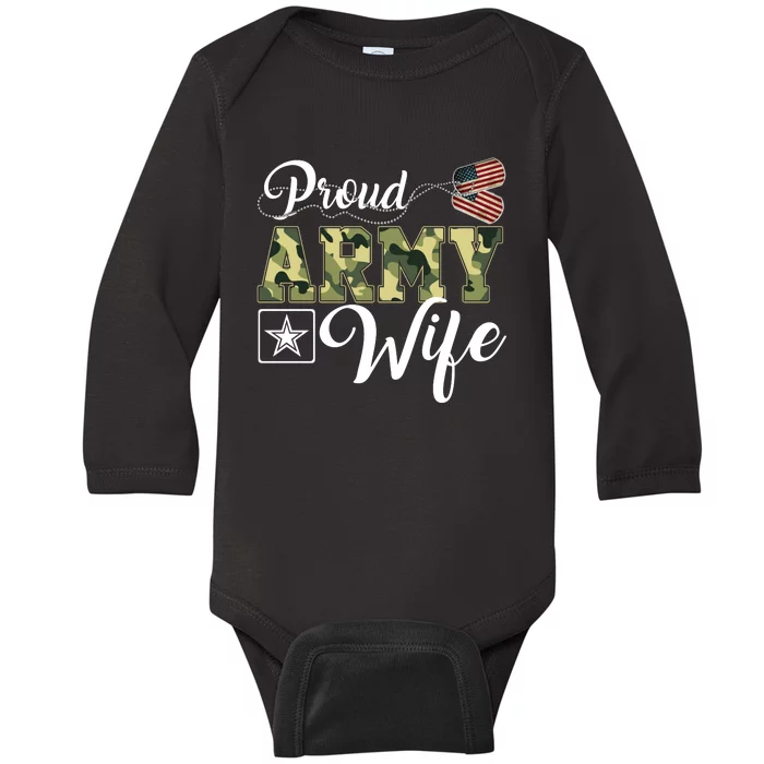 Army Wife Gift Baby Long Sleeve Bodysuit