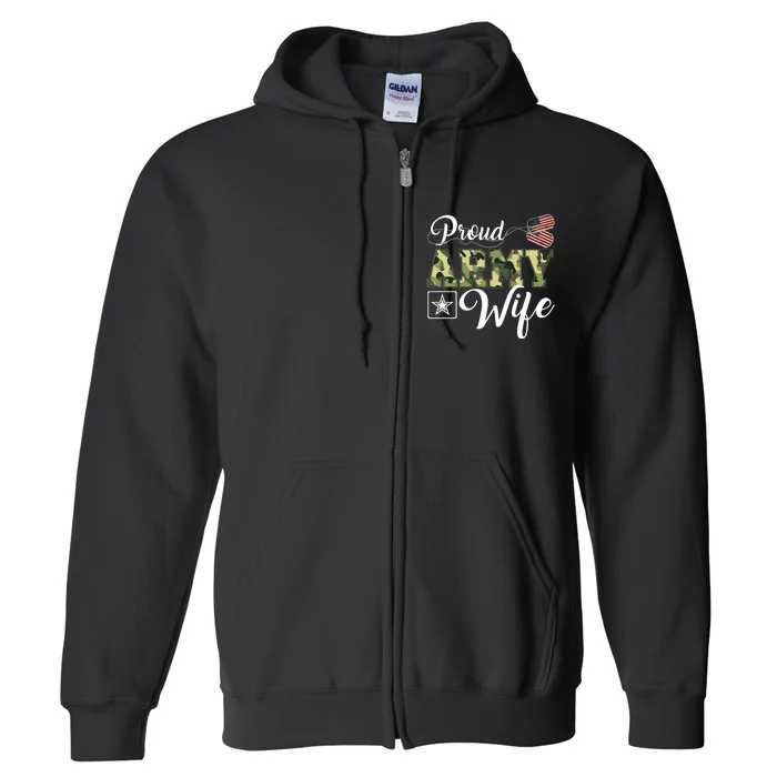 Army Wife Gift Full Zip Hoodie