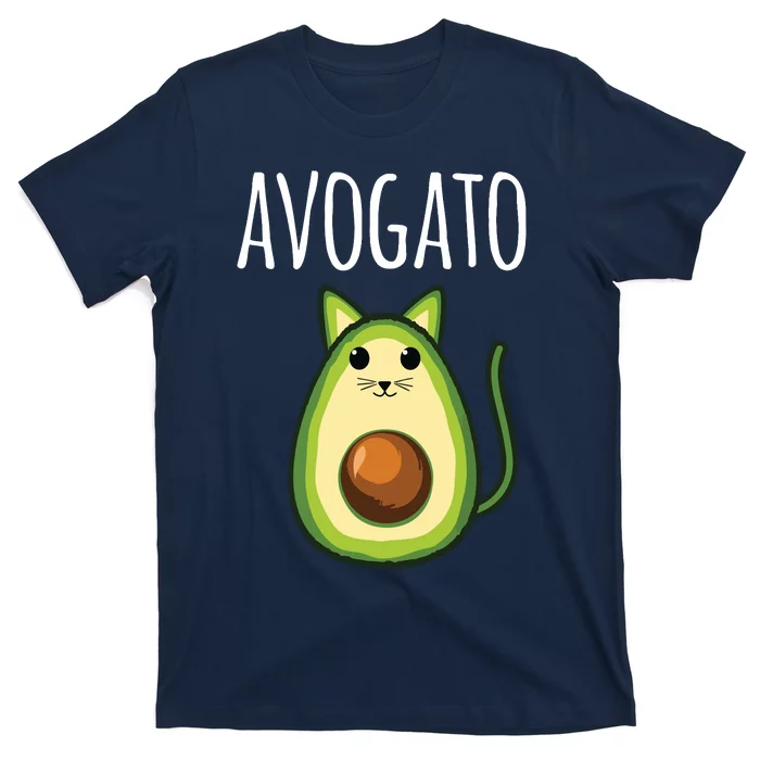 Avogato Women Girl Cute Avocado Cat Funny T-Shirt