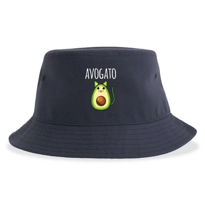 Avogato Women Girl Cute Avocado Cat Funny Sustainable Bucket Hat