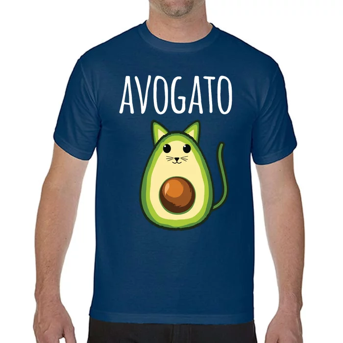 Avogato Women Girl Cute Avocado Cat Funny Comfort Colors T-Shirt