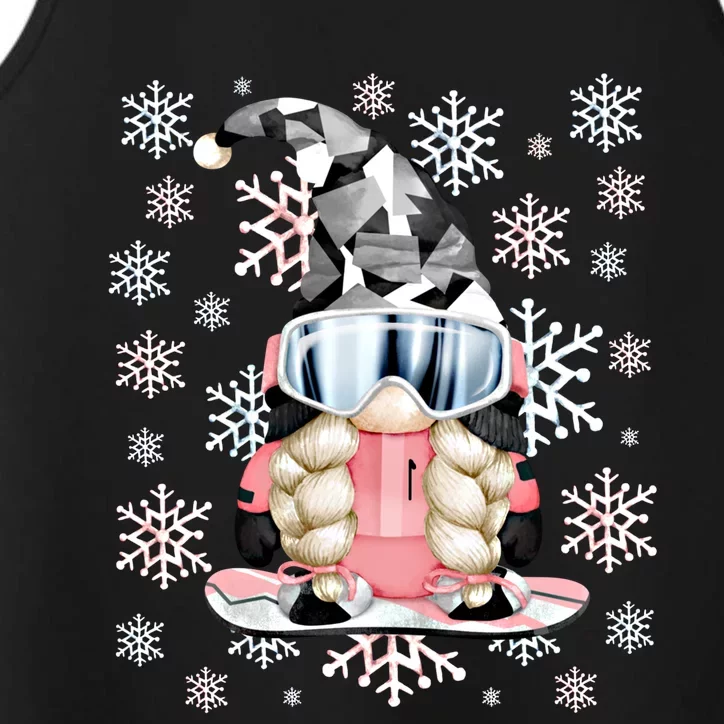 Aesthetic Winter Gnome For Snowboard Mom Love Snowboarding Gift Performance Tank