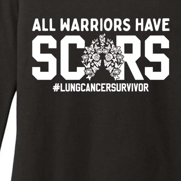 All Warriors Have Scars Lung Cancer Survivor Gift Womens CVC Long Sleeve Shirt