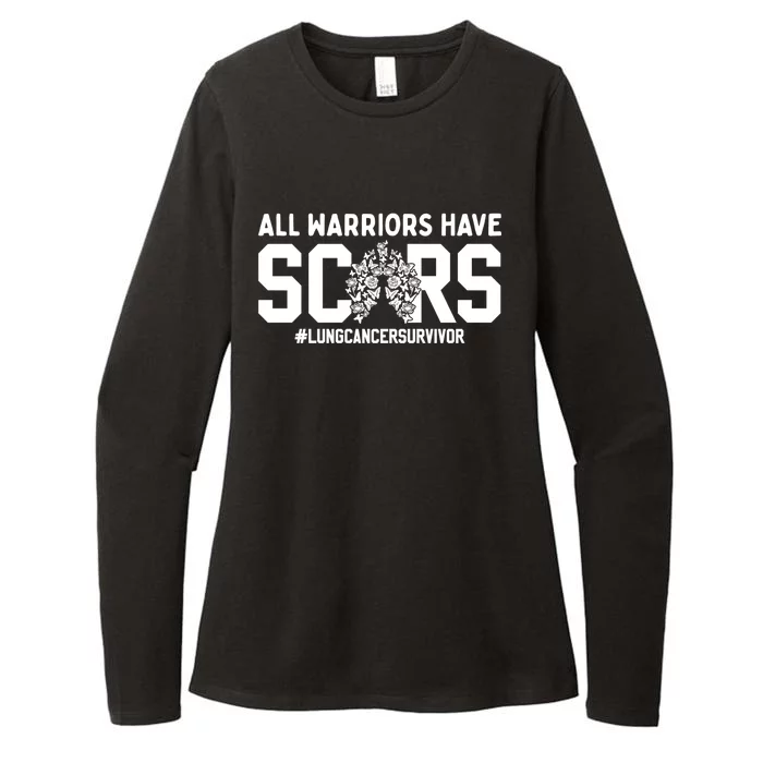 All Warriors Have Scars Lung Cancer Survivor Gift Womens CVC Long Sleeve Shirt