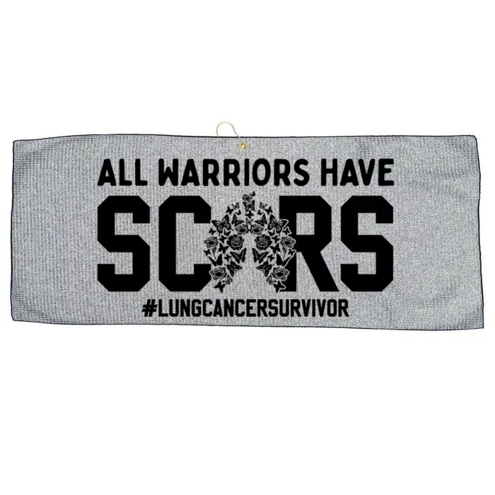 All Warriors Have Scars Lung Cancer Survivor Gift Large Microfiber Waffle Golf Towel