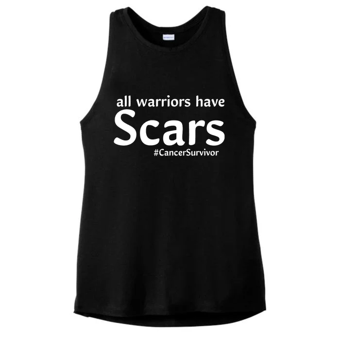 All Warriors Have Scars #CancerSurvivor Ladies Tri-Blend Wicking Tank