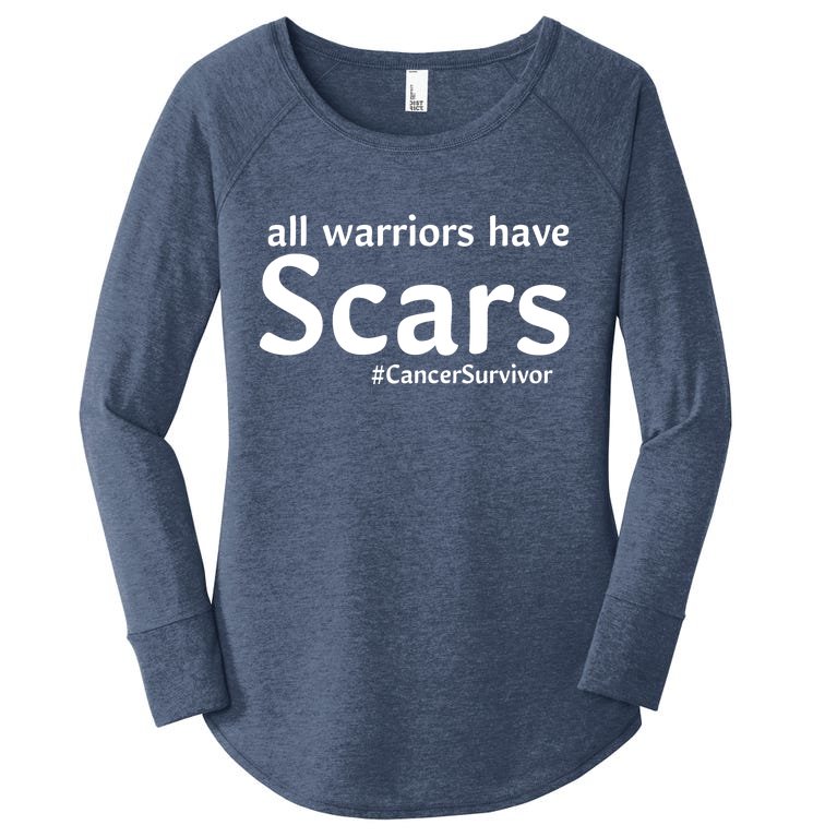 All Warriors Have Scars #CancerSurvivor Women’s Perfect Tri Tunic Long Sleeve Shirt