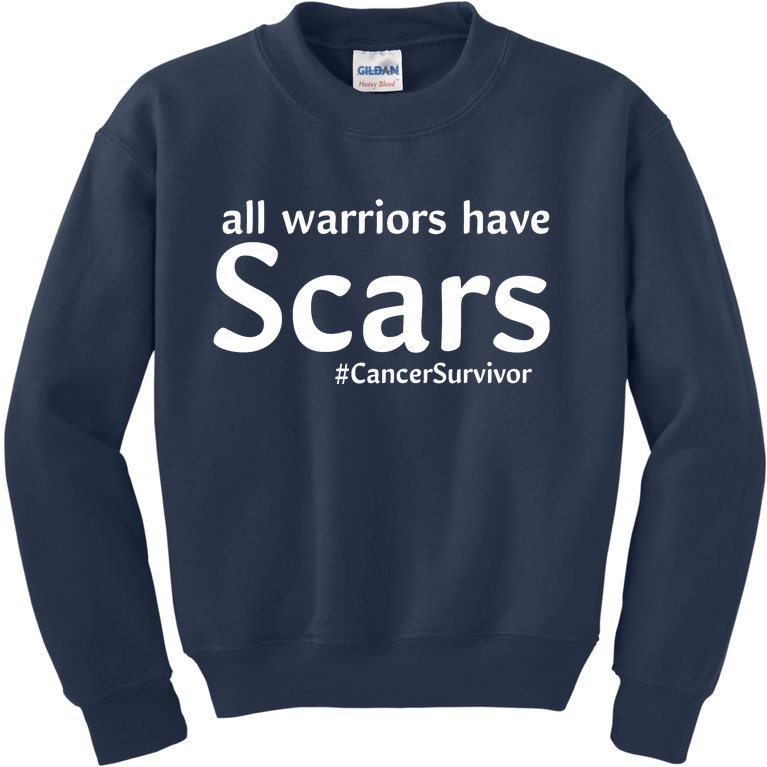 All Warriors Have Scars #CancerSurvivor Kids Sweatshirt