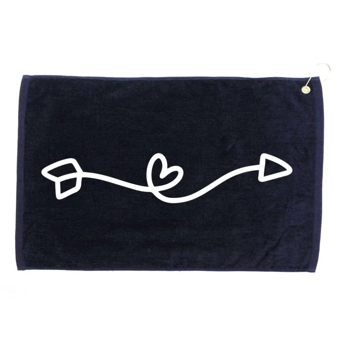 Arrow With Heart Love Gift Grommeted Golf Towel