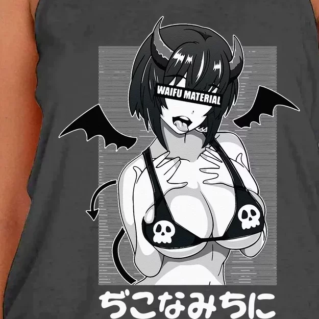 Anime Waifu Hentai Anime Lover Anime Girl Japanese Aesthetic Women's Knotted Racerback Tank