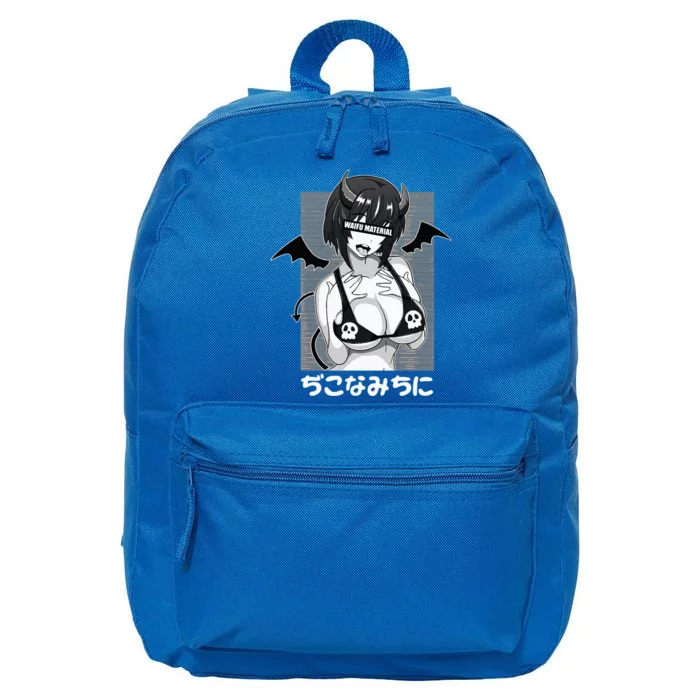 Anime Waifu Hentai Anime Lover Anime Girl Japanese Aesthetic 16 in Basic Backpack