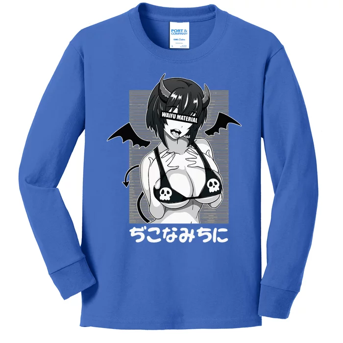 Anime Waifu Hentai Anime Lover Anime Girl Japanese Aesthetic Kids Long Sleeve Shirt