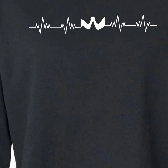 Arm Wrestling Heartbeat Cropped Pullover Crew