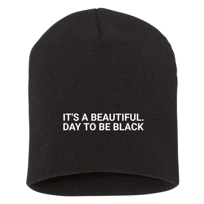 A’Ja Wilson It’S A Beautiful Day To Be Black Short Acrylic Beanie