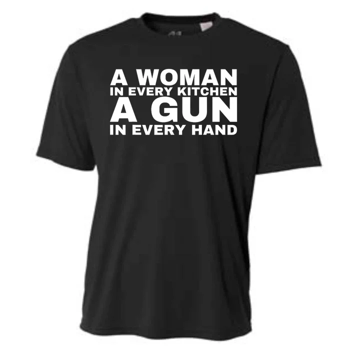 A Woman In Every Kitchen A Gun In Every Hand Cooling Performance Crew T-Shirt