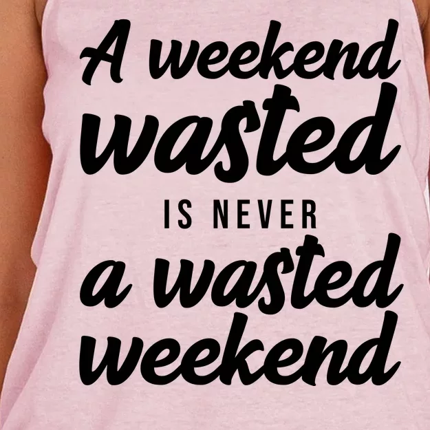 A Weekend Is Never A Wasted Weekend Women's Knotted Racerback Tank