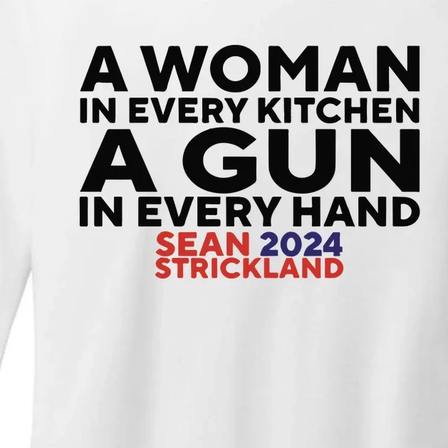 A Woman In Every Kitchen A Gun In Every Hand Sean 2024 Strickland Womens CVC Long Sleeve Shirt