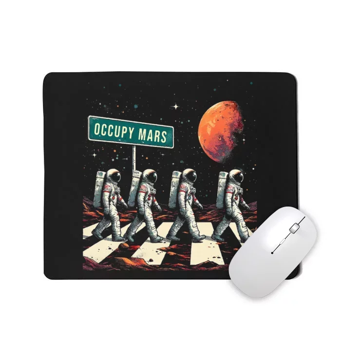 Astronauts Walking In Space Occupy Mars Mousepad