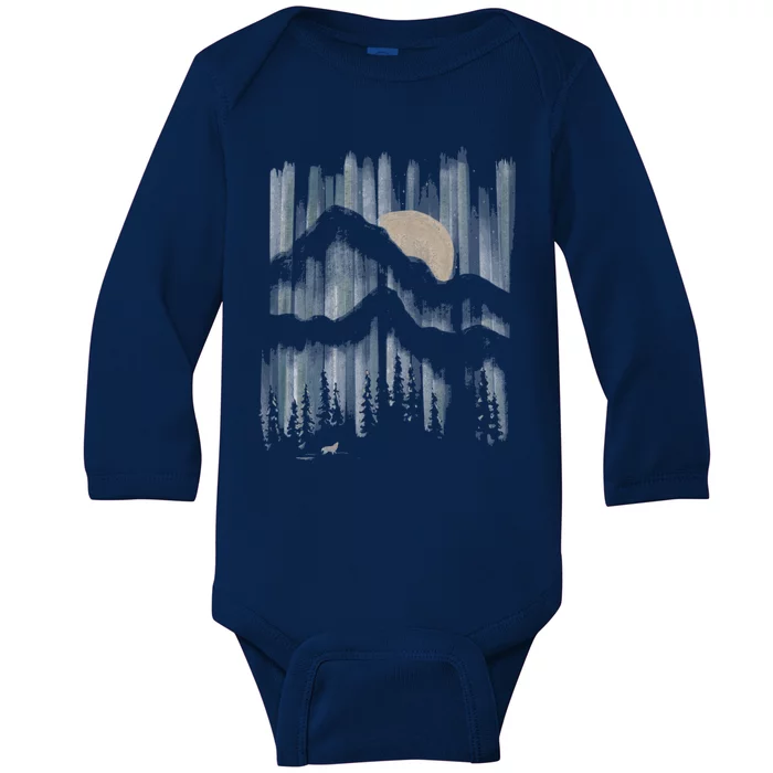 A Wolf In The Night... Baby Long Sleeve Bodysuit