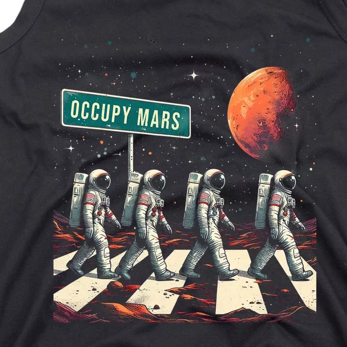 Astronauts Walking In Space Occupy Mars Tank Top