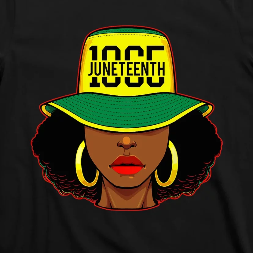 Afro Woman Juneteenth 1865 Melanin Pride African American T-Shirt